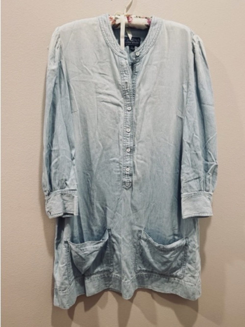 Lucky Brand Light Blue Washed Denim Tunic Shirt